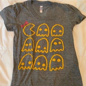 ISO Grey Miss Pac-Man T-Shirt American Apparel